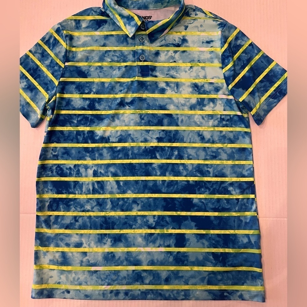 LANDS END BOYS LARGE (10-12) SHORT SLEEVE POLO SHIRT. POLYESTER & SPANDEX